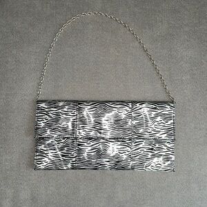 NWOT.  J. Francis Bags.  Metallic zebra print.  clutch or shoulder bag.